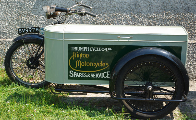 Our 1924 SD with the Gloria trade sidecar. The sidecar, body & chasis has been restored by us.. Hinton Motorcycles 01258 472262